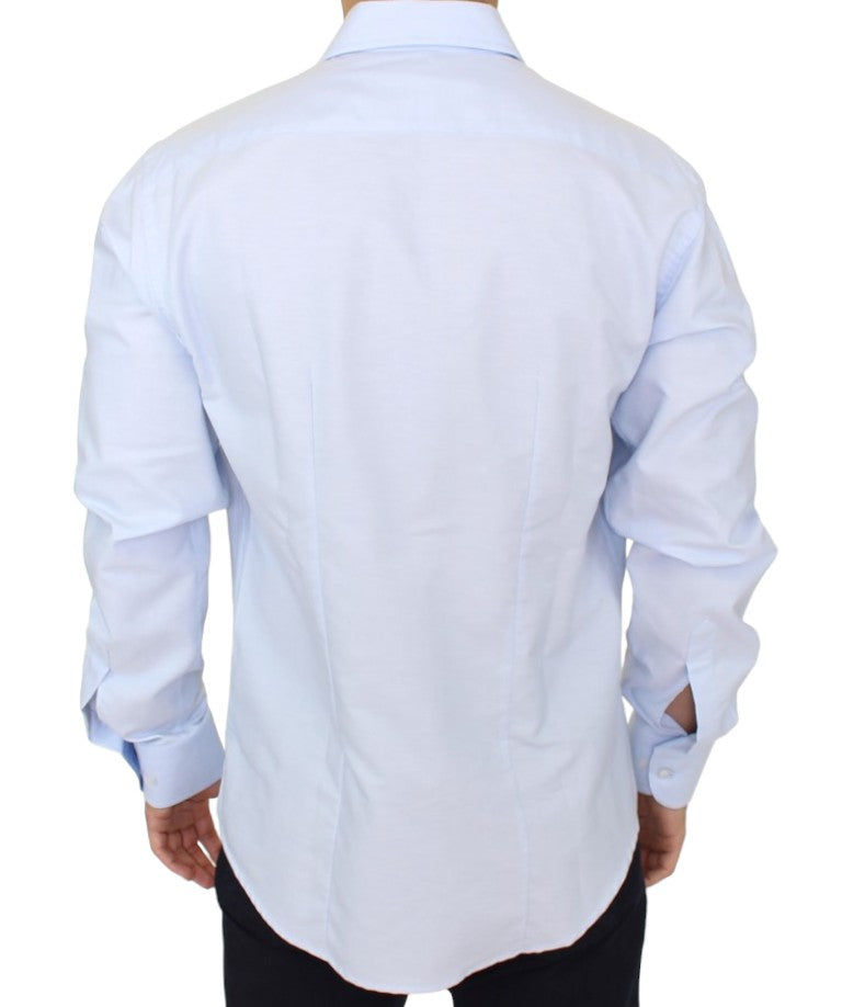 Cavalli Elegant Light Blue Italian Cotton Shirt - XL