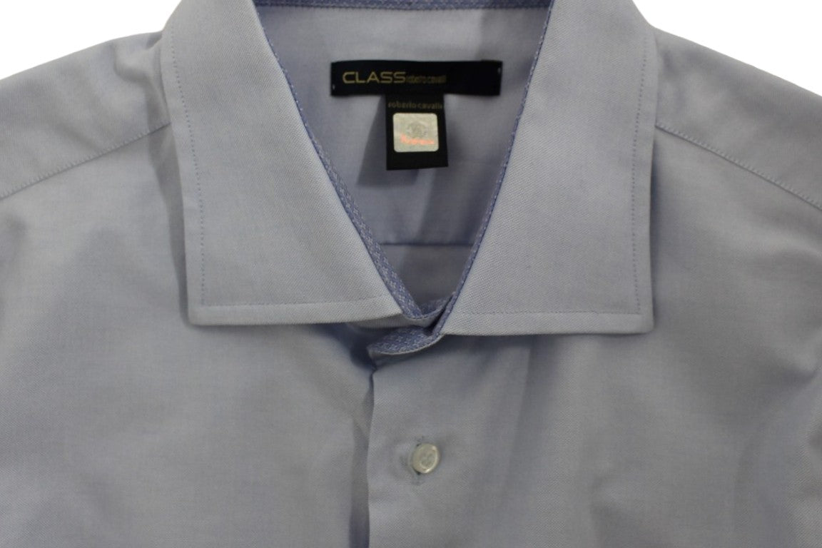 Cavalli Elegant Light Blue Italian Cotton Shirt - XL