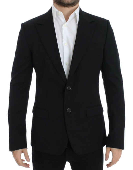 Dolce & Gabbana Elegant Slim Fit Black Wool Blazer - IT48 | M