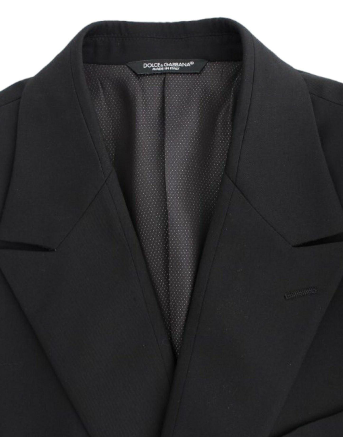 Dolce & Gabbana Elegant Slim Fit Black Wool Blazer - IT48 | M