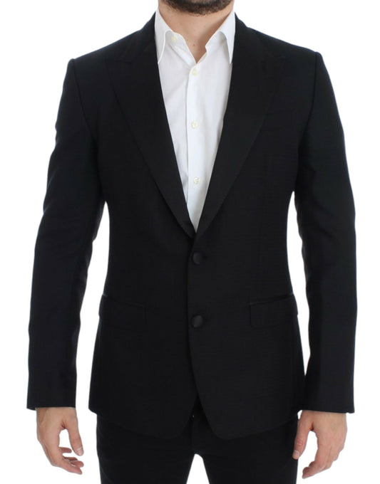 Dolce & Gabbana Elegant Black Silk Blend Sicilia Blazer