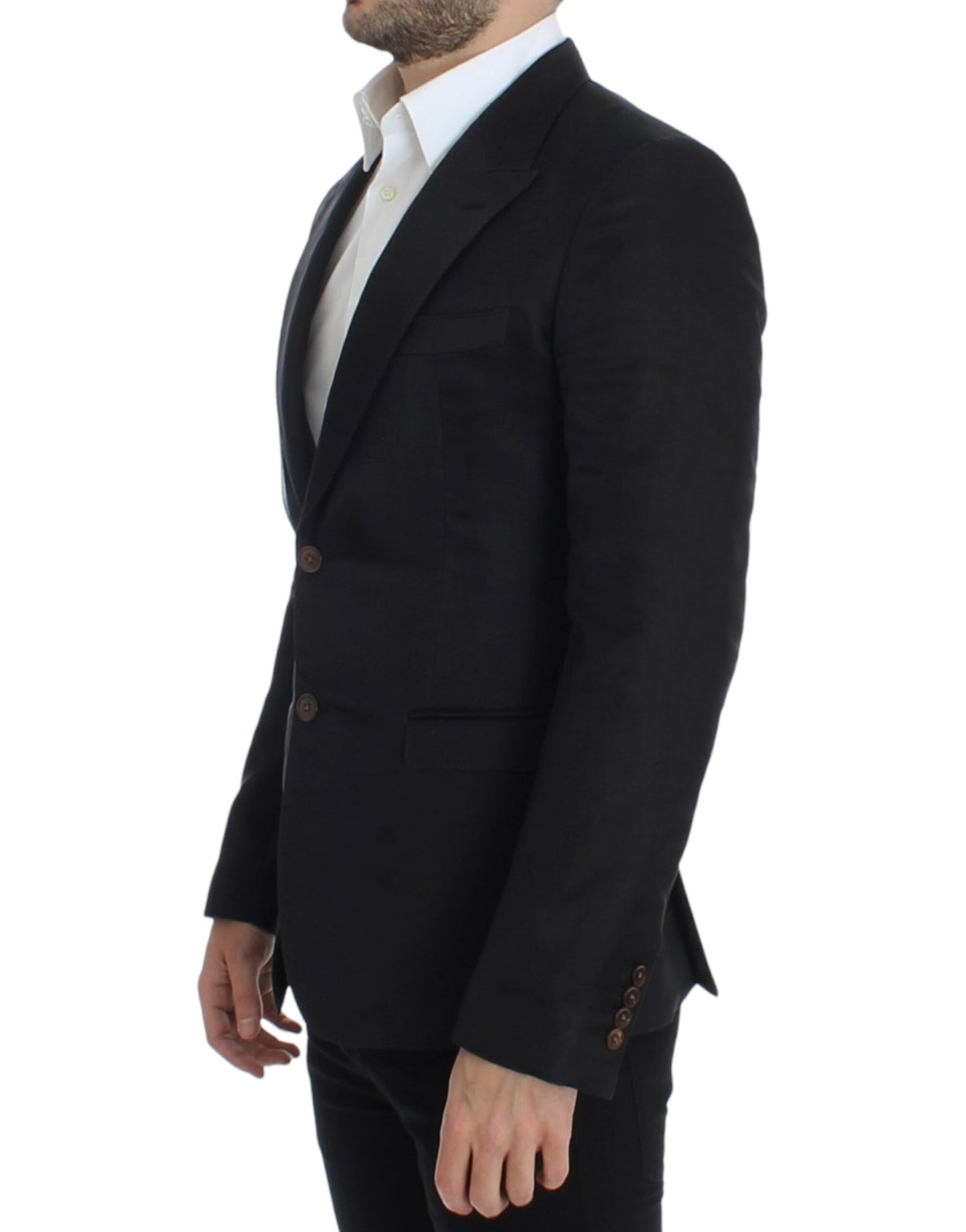 Dolce & Gabbana Elegant Black Silk Blend Two-Button Blazer - IT48 | M