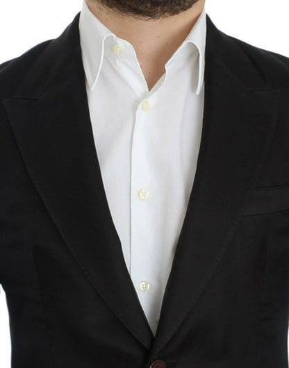 Dolce & Gabbana Elegant Black Silk Blend Two-Button Blazer - IT48 | M