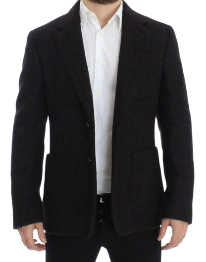 Dolce & Gabbana Bordeaux Alpaga Two-Button Blazer Jacket