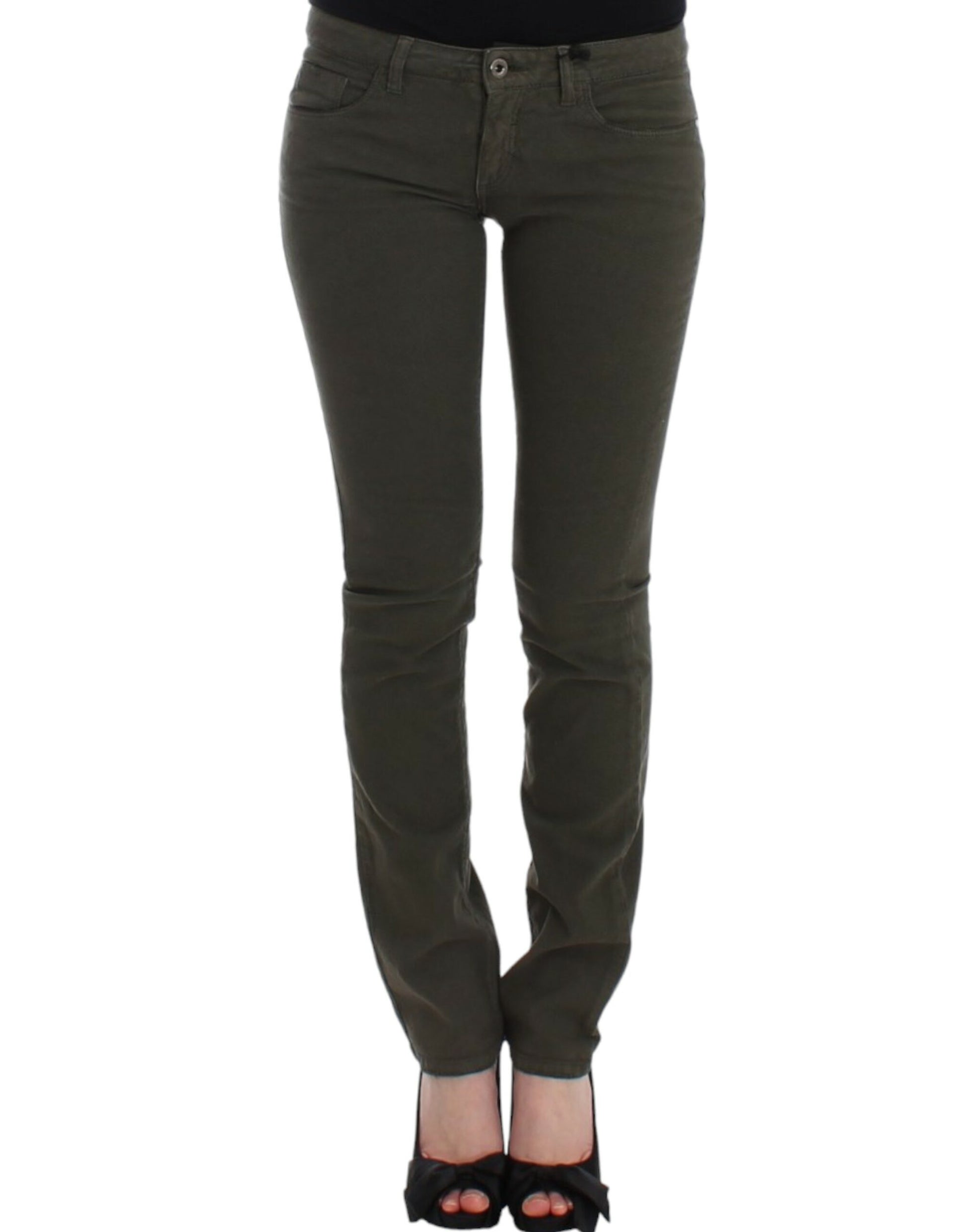 Costume National Chic Green Slim Leg Designer Jeans - W26