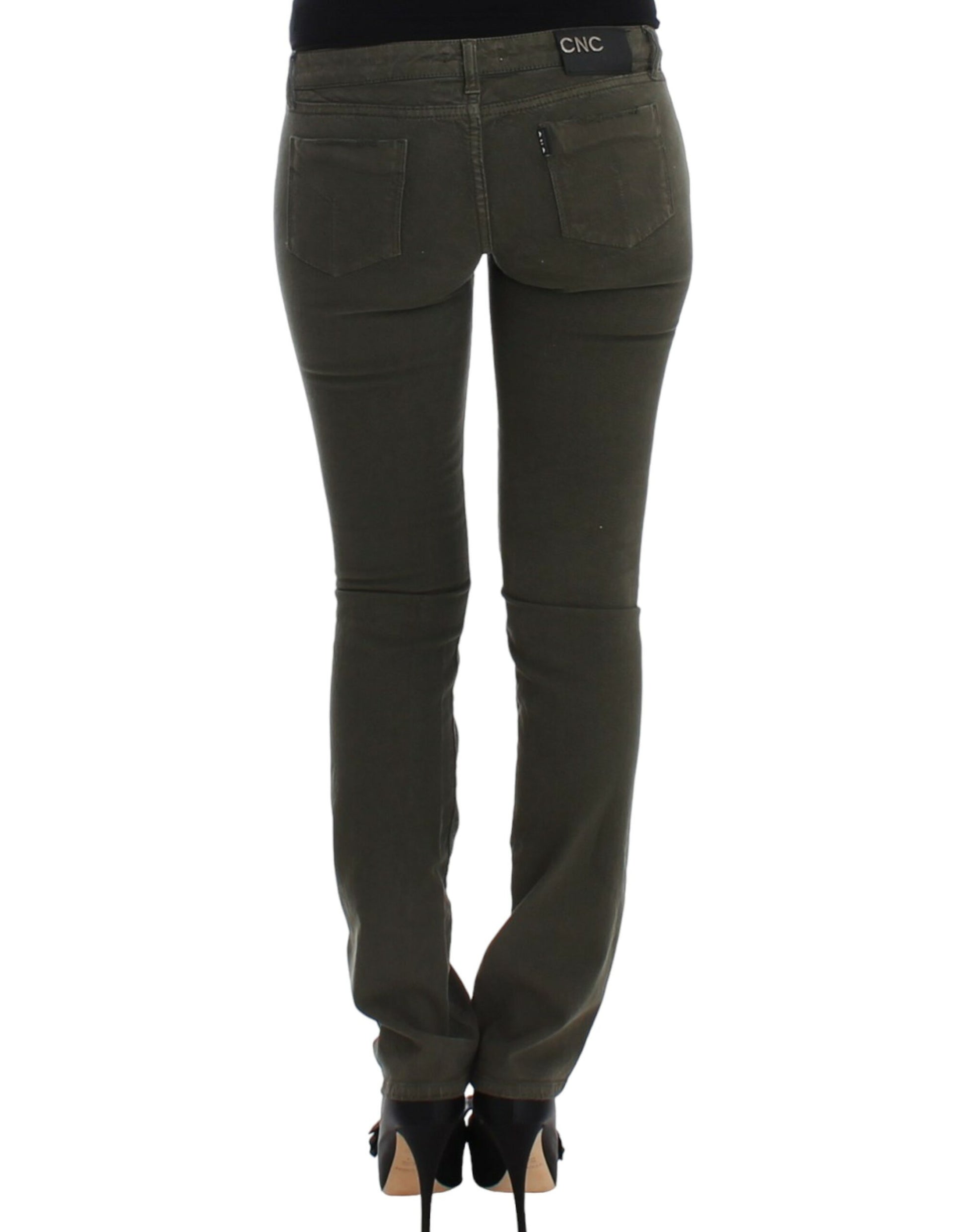 Costume National Chic Green Slim Leg Designer Jeans - W26