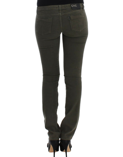 Costume National Chic Green Slim Leg Designer Jeans - W26