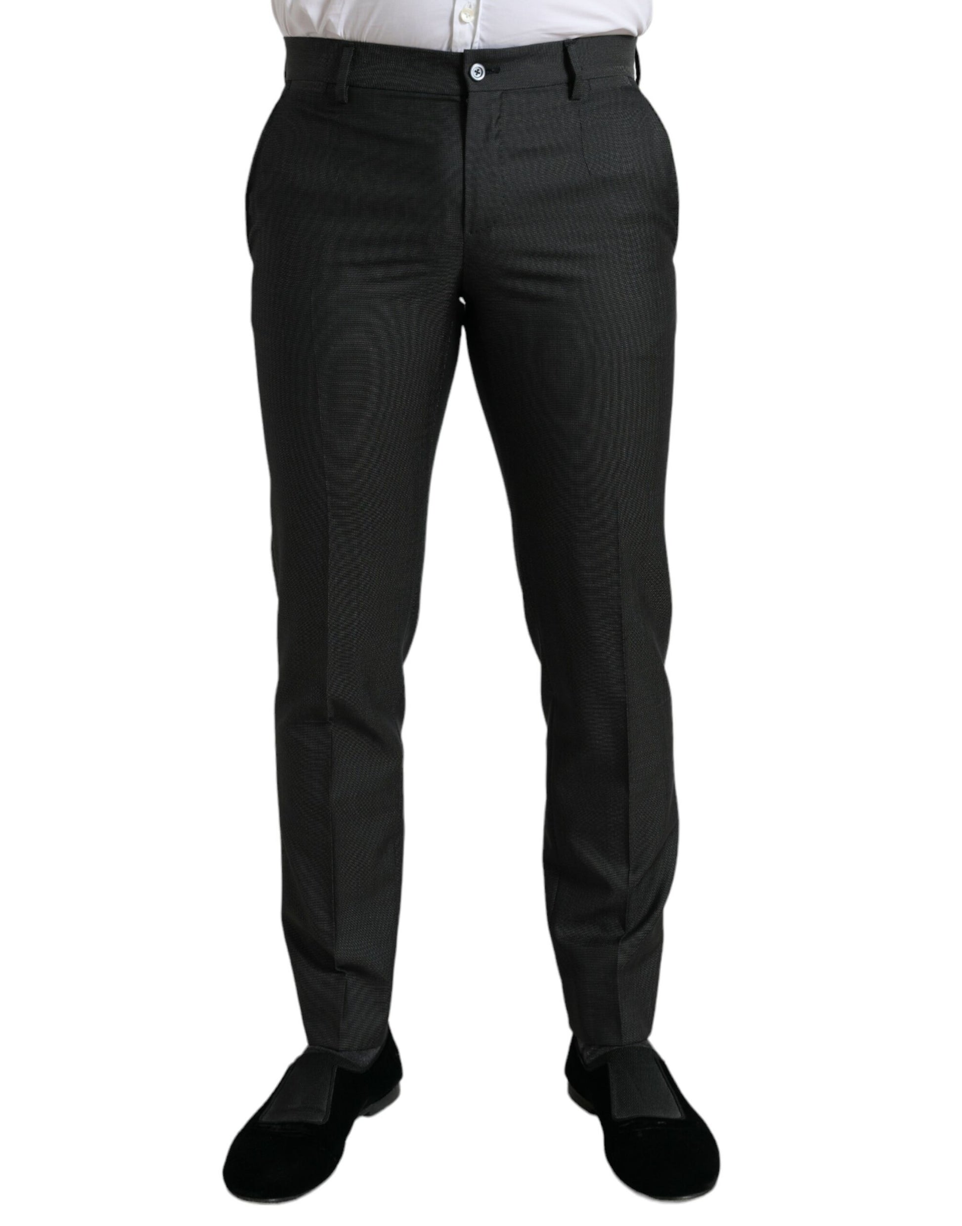 Dolce & Gabbana Elegant Dark Grey Skinny Dress Pants - IT48 | M