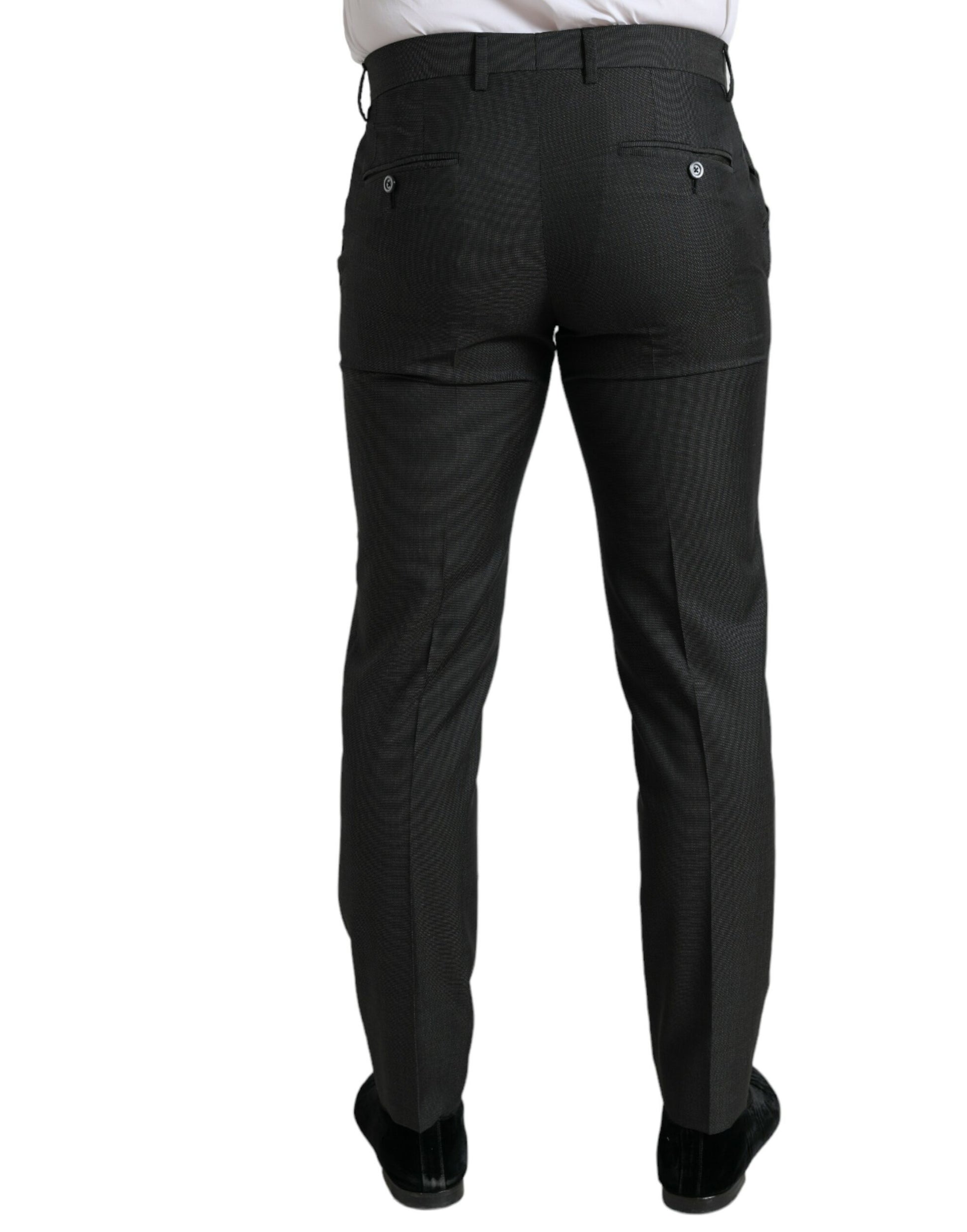 Dolce & Gabbana Elegant Dark Grey Skinny Dress Pants - IT48 | M