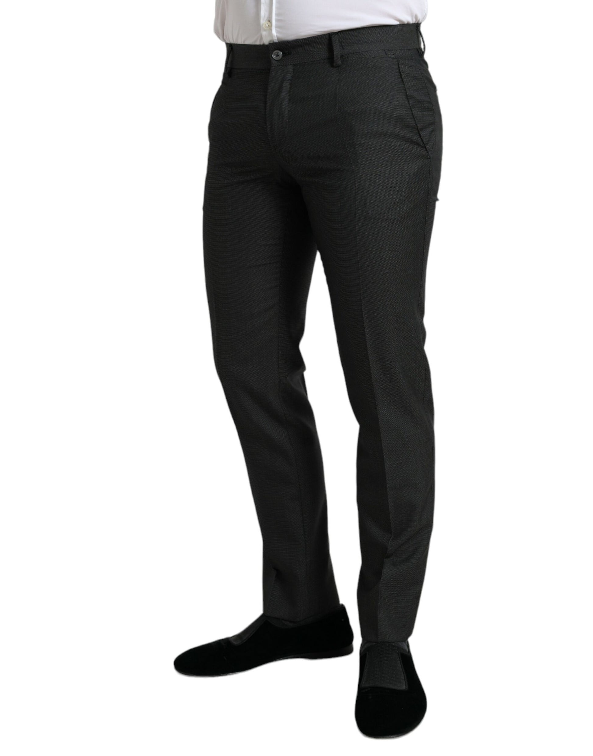 Dolce & Gabbana Elegant Dark Grey Skinny Dress Pants - IT48 | M