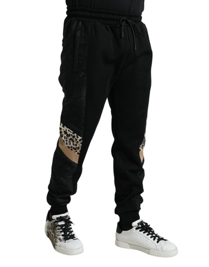 Dolce & Gabbana Elegant Black Leopard Jogger Pants - IT54 | XL