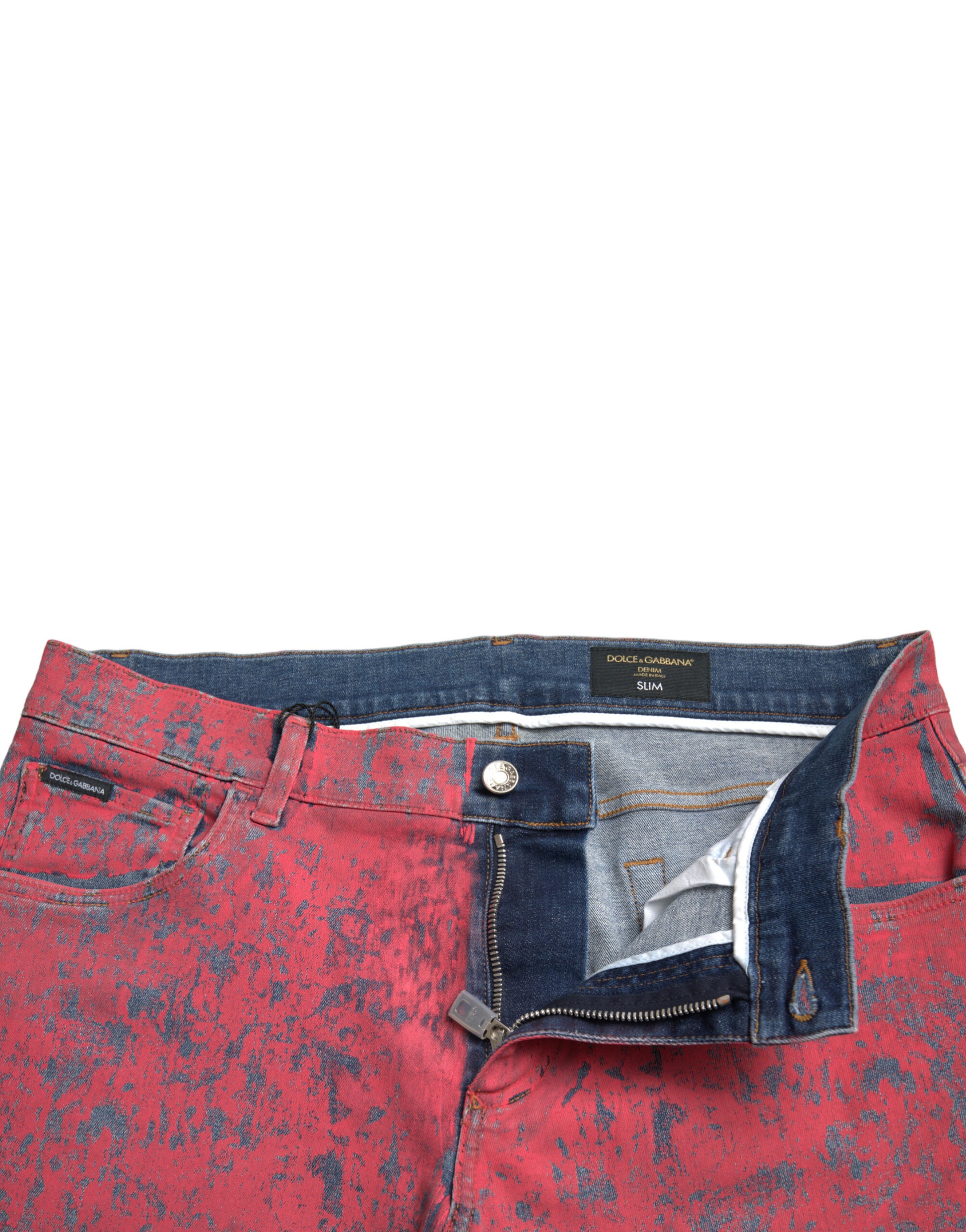 Dolce & Gabbana Red Tie Dye Skinny Denim Jeans - IT48 | M