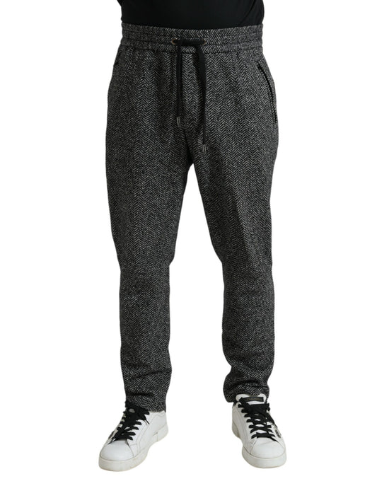 Dolce & Gabbana Elegant Dark Gray Wool Blend Joggers - IT50 | L