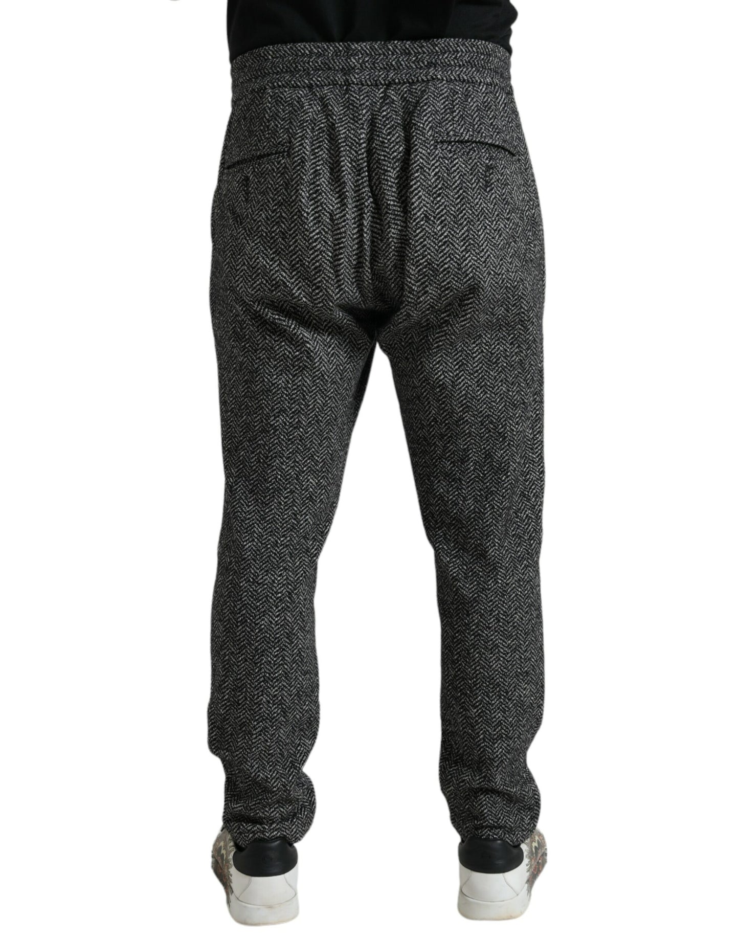 Dolce & Gabbana Elegant Dark Gray Wool Blend Joggers - IT50 | L