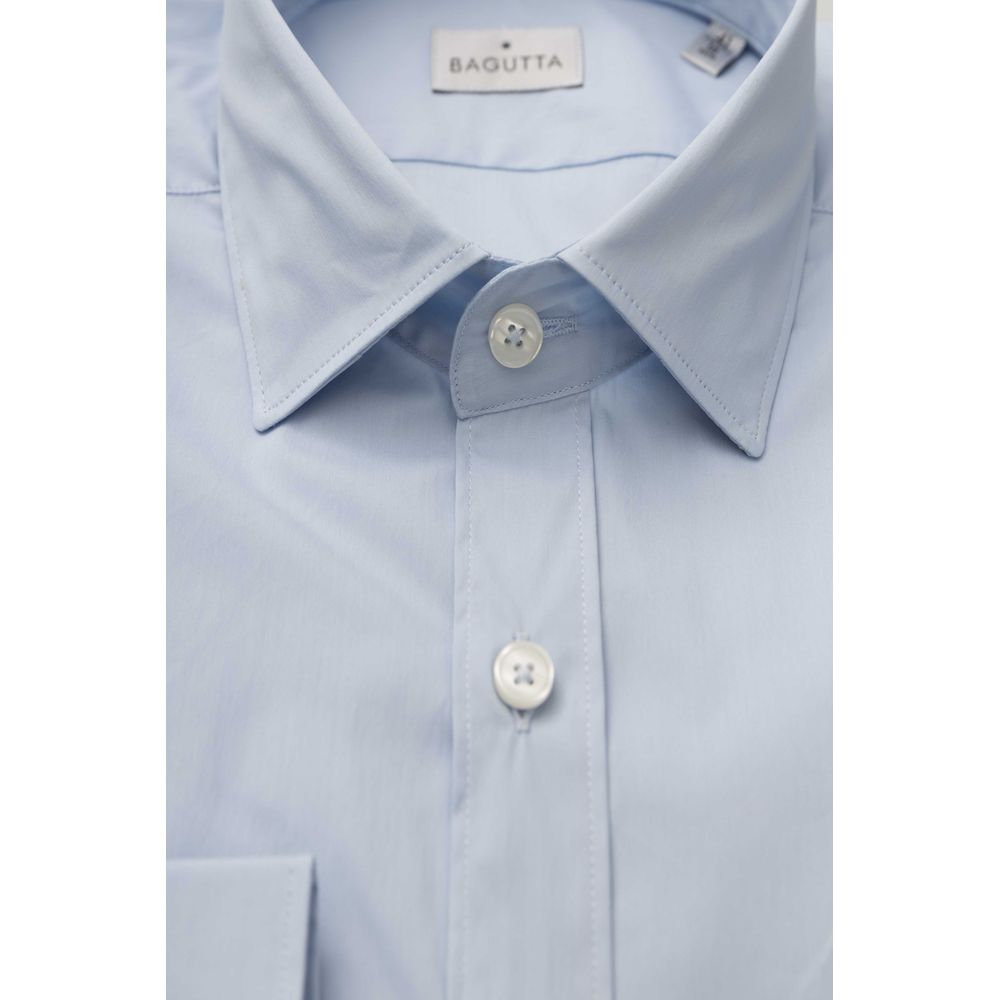 Bagutta Light Blue Cotton Men Shirt