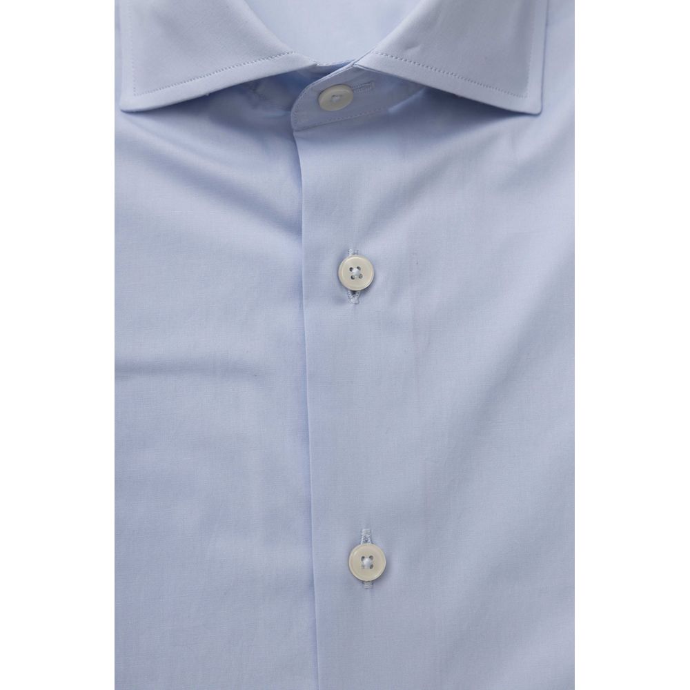 Bagutta Light Blue Cotton Men Shirt