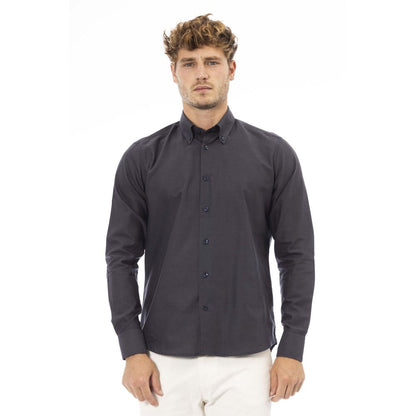 Baldinini Trend Gray Cotton Men Shirt - XL