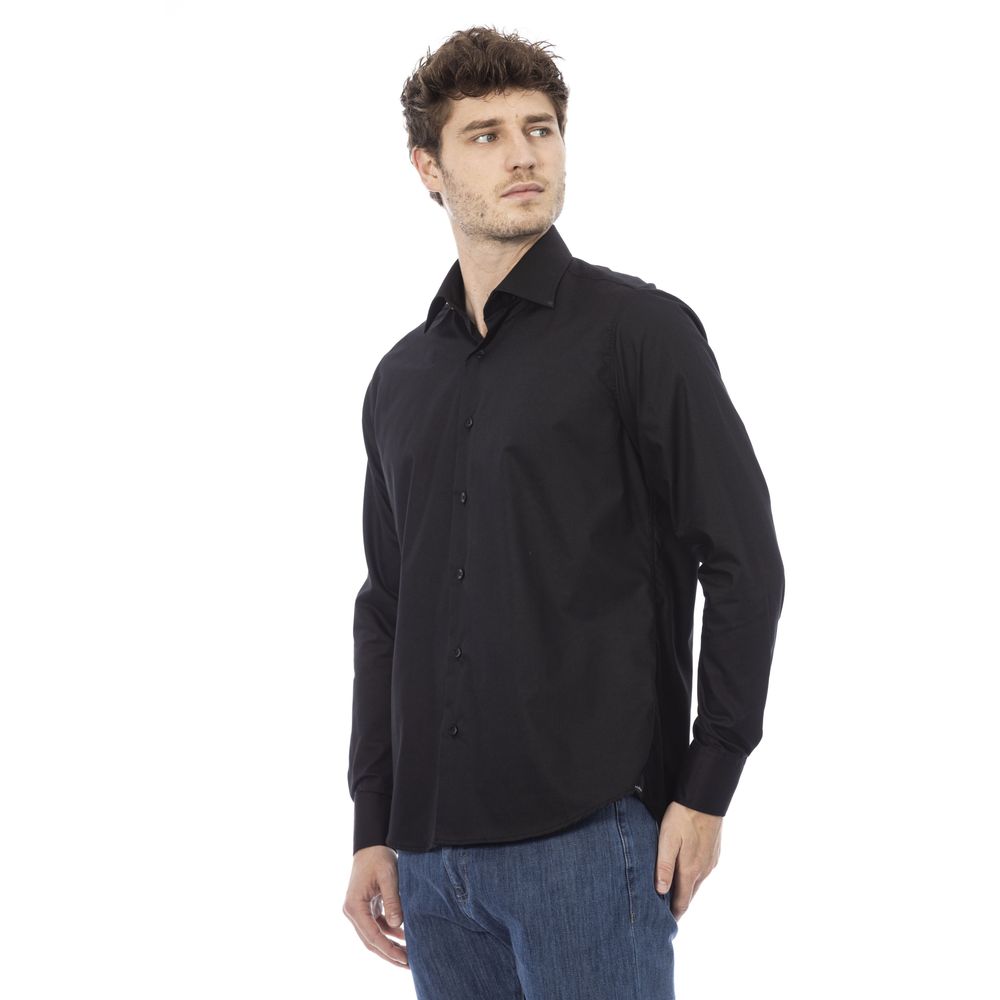 Baldinini Trend Black Cotton Men Shirt - M