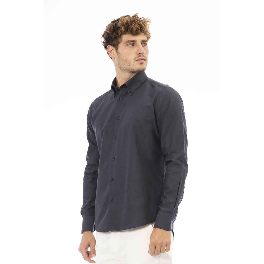 Baldinini Trend Gray Cotton Men Shirt - XL