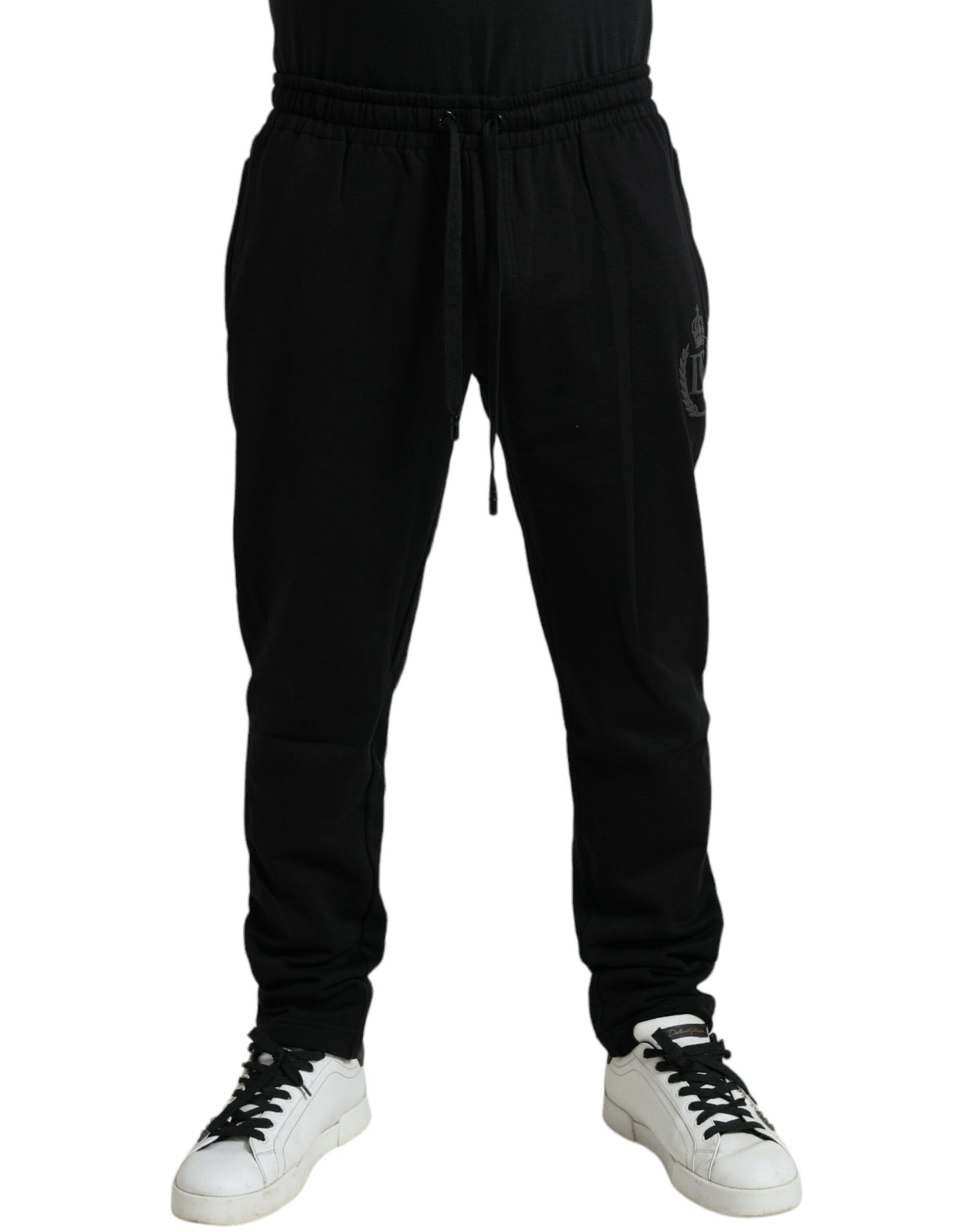 Dolce & Gabbana Elegant Black Cotton Jogger Pants - IT54 | XL