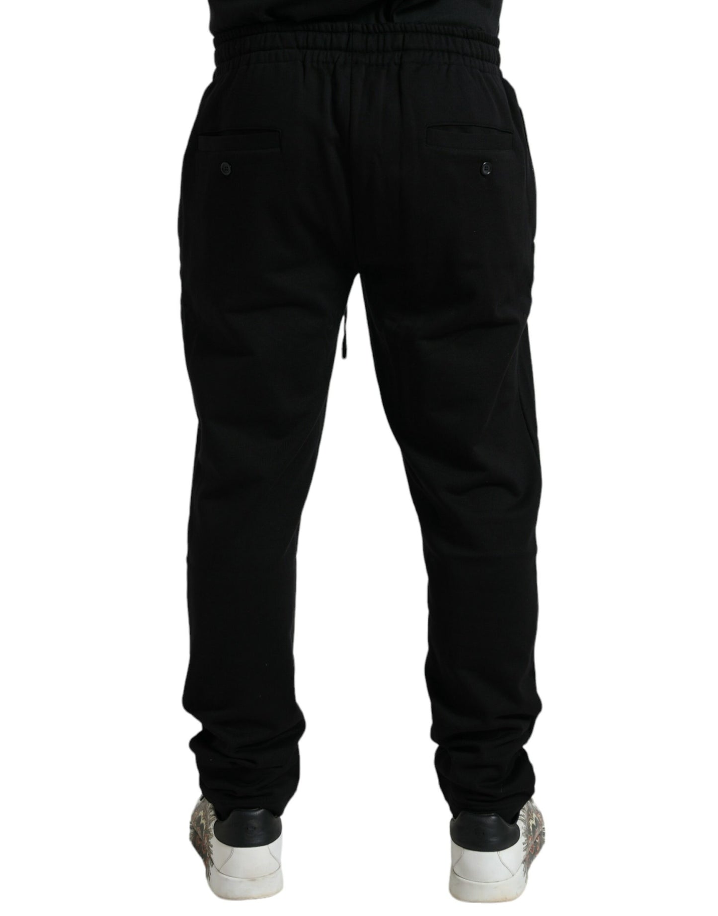 Dolce & Gabbana Elegant Black Cotton Jogger Pants - IT54 | XL