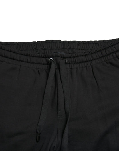 Dolce & Gabbana Elegant Black Cotton Jogger Pants - IT54 | XL