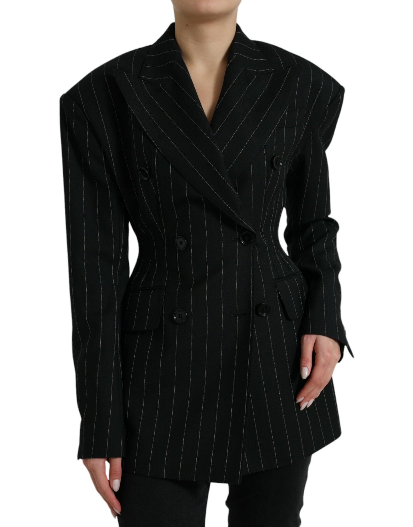 Dolce & Gabbana Elegant Striped Virgin Wool Blazer - IT40|S