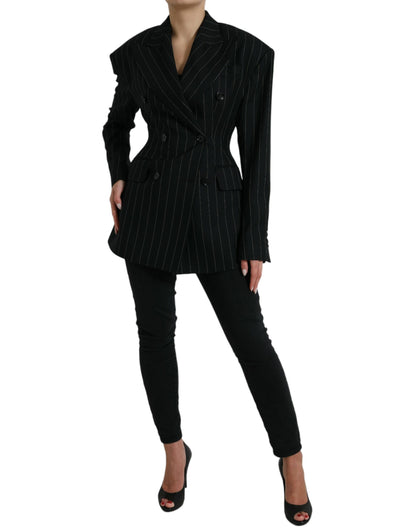 Dolce & Gabbana Elegant Striped Virgin Wool Blazer - IT40|S