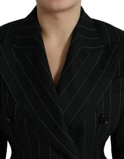 Dolce & Gabbana Elegant Striped Virgin Wool Blazer - IT40|S