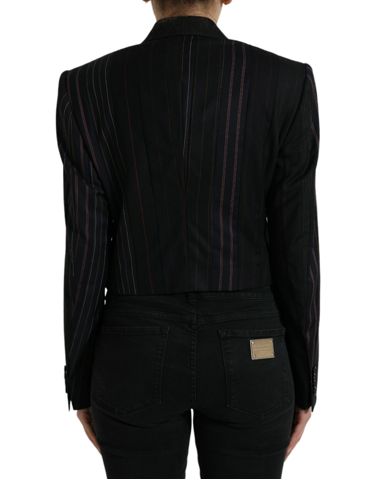 Dolce & Gabbana Elegant Striped Double Breasted Wool Blazer - IT40|S