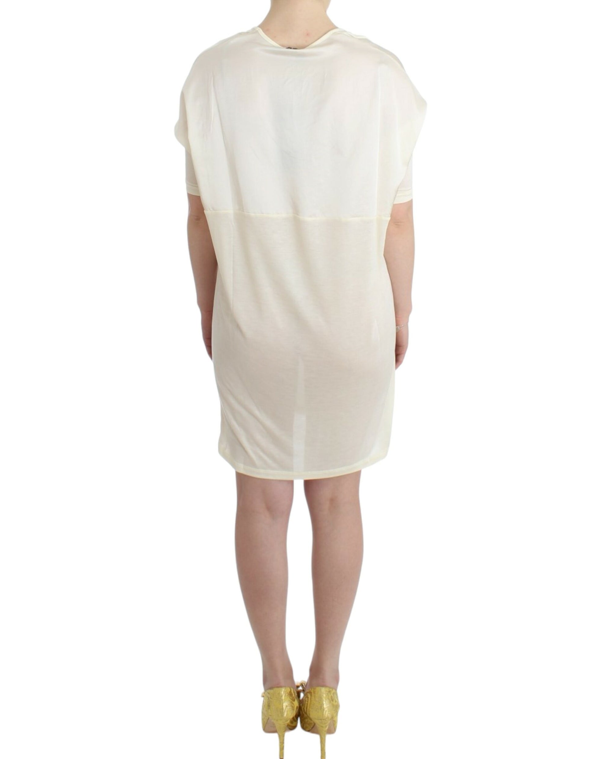 Costume National Chic White Modal Above-Knee Dress