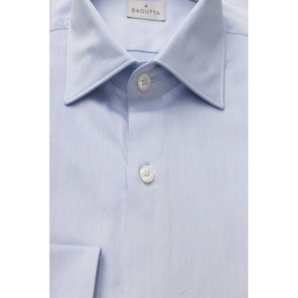 Bagutta Light Blue Cotton Men Shirt - IT47 | 6XL