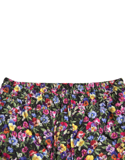 Dolce & Gabbana Vibrant High Waist Floral Shorts - IT40|S