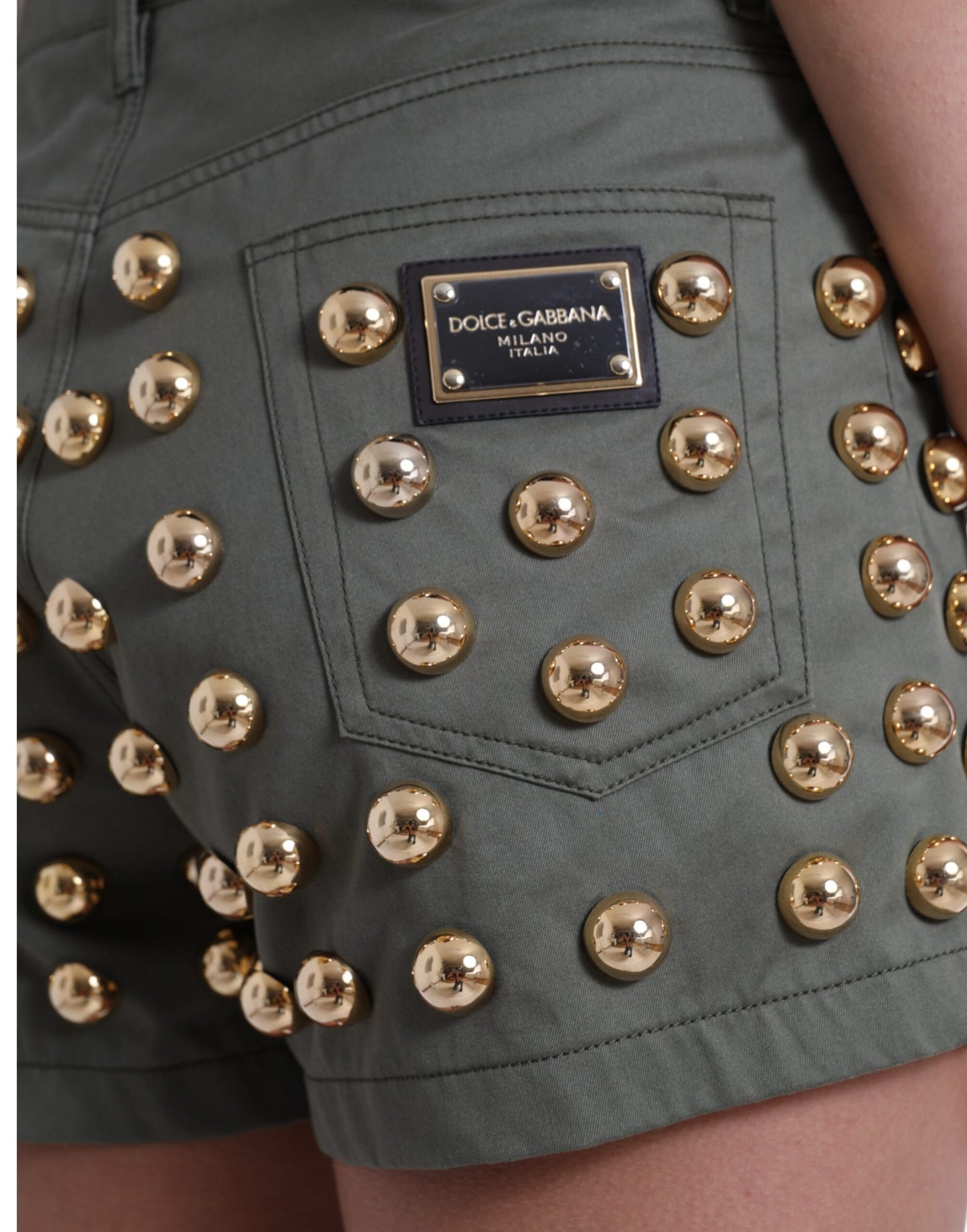 Dolce & Gabbana Emerald High Waist Embellished Shorts - IT40|S