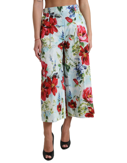 Dolce & Gabbana Floral High Waist Wide Leg Pants - IT42|M