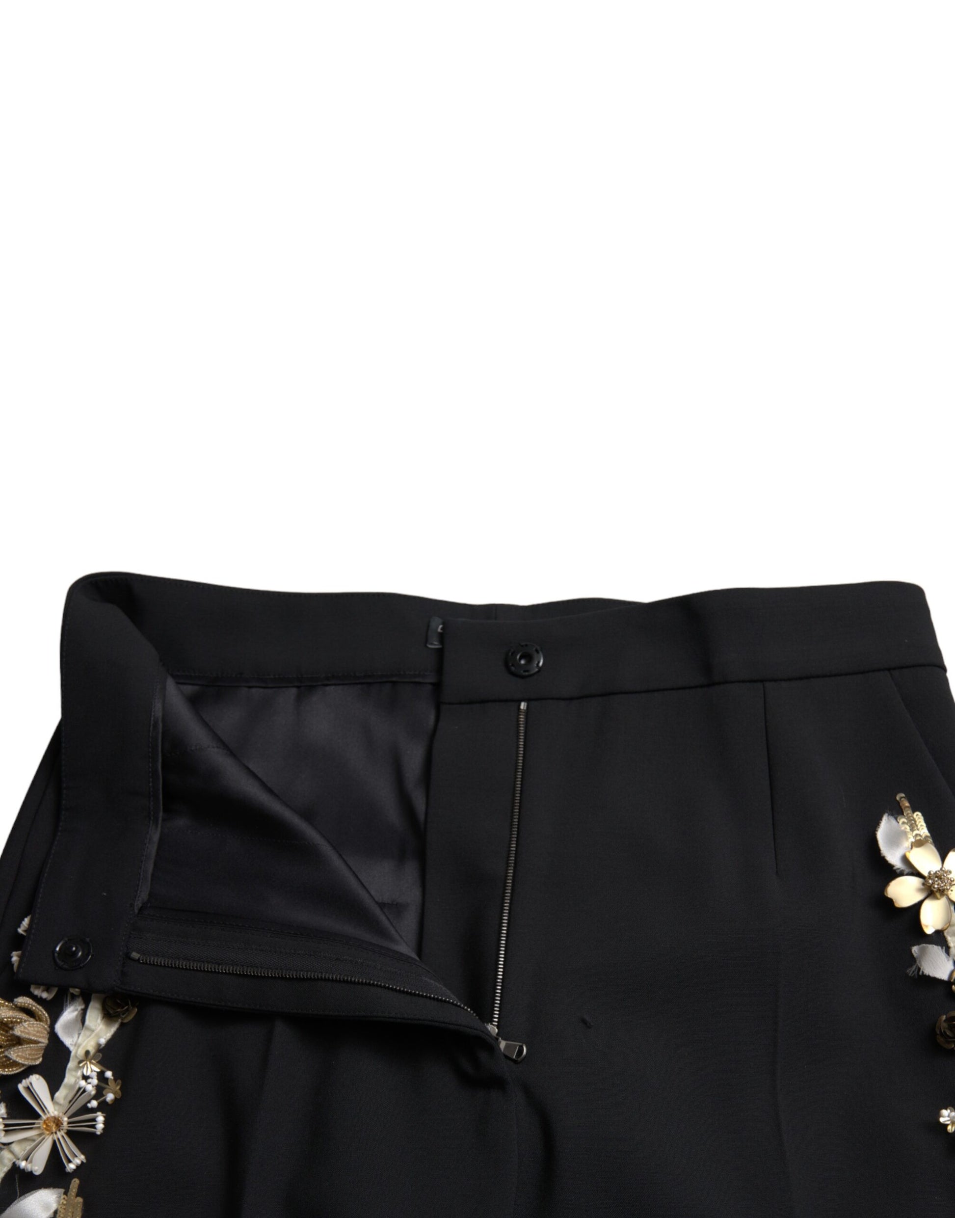 Dolce & Gabbana Elegant High Waist Floral Tapered Pants - IT40|S