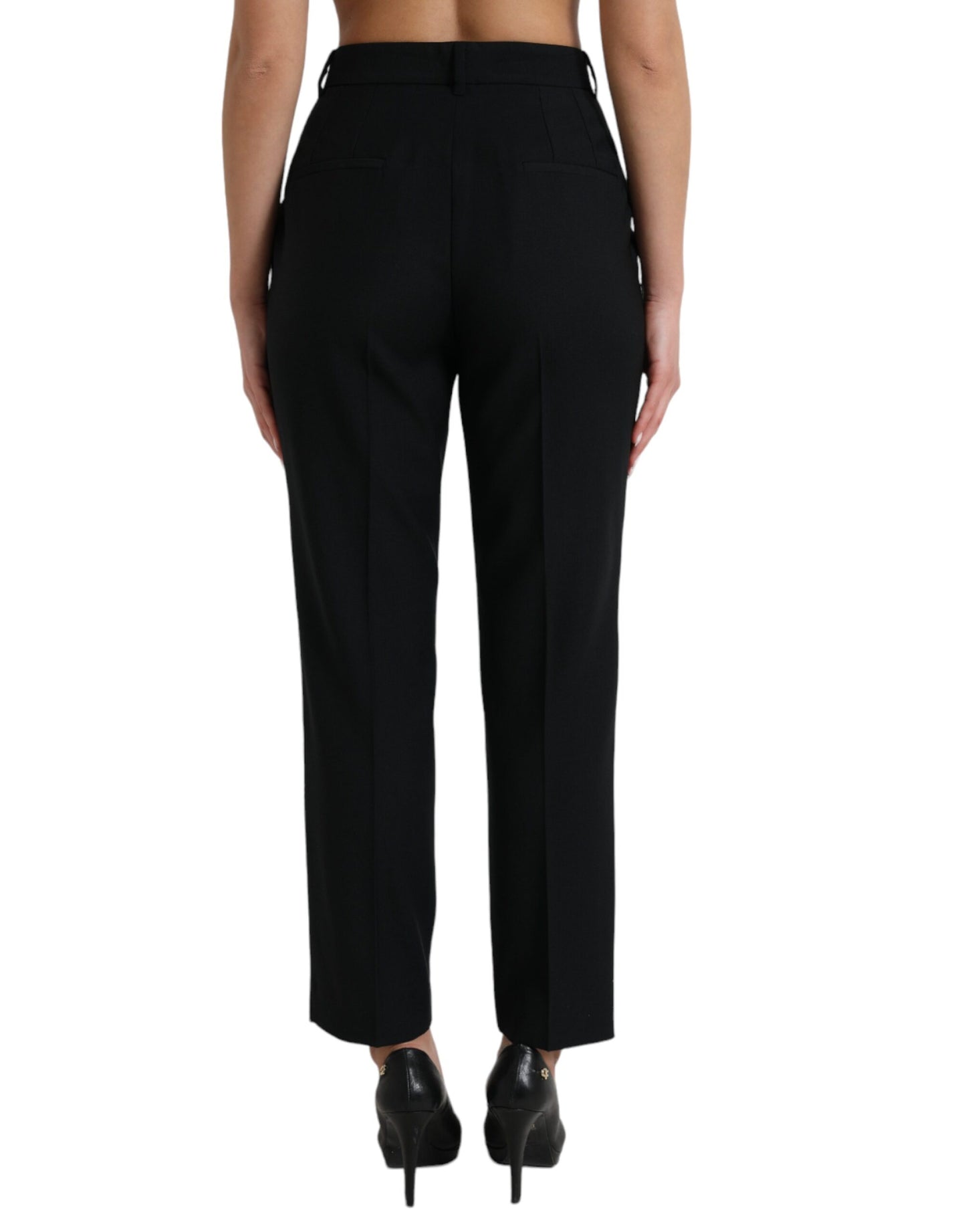 Dolce & Gabbana Elegant High Waist Wool Pants - IT46|XL