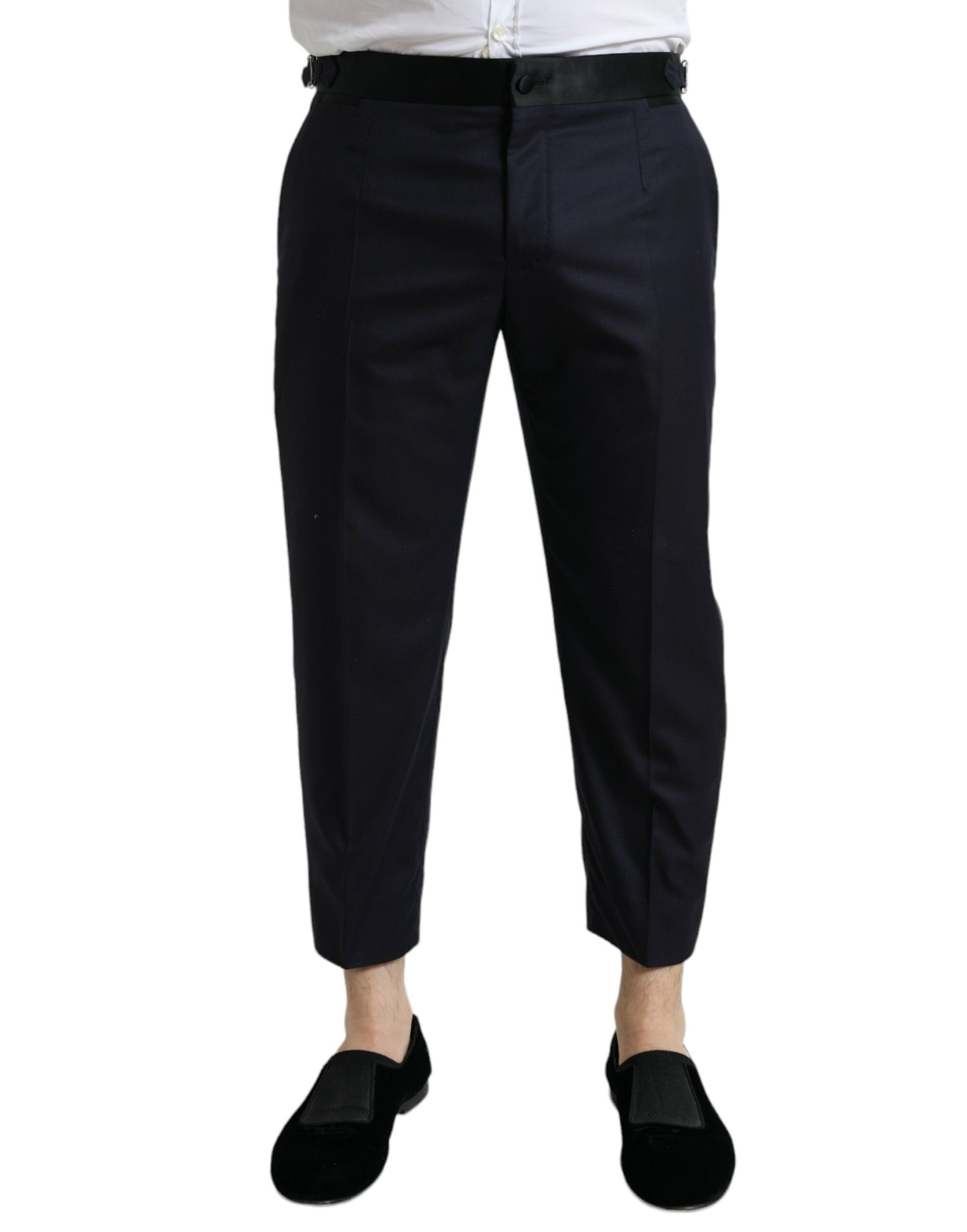 Dolce & Gabbana Elegant Wool-Silk Blend Cropped Dress Pants - IT54 | XL