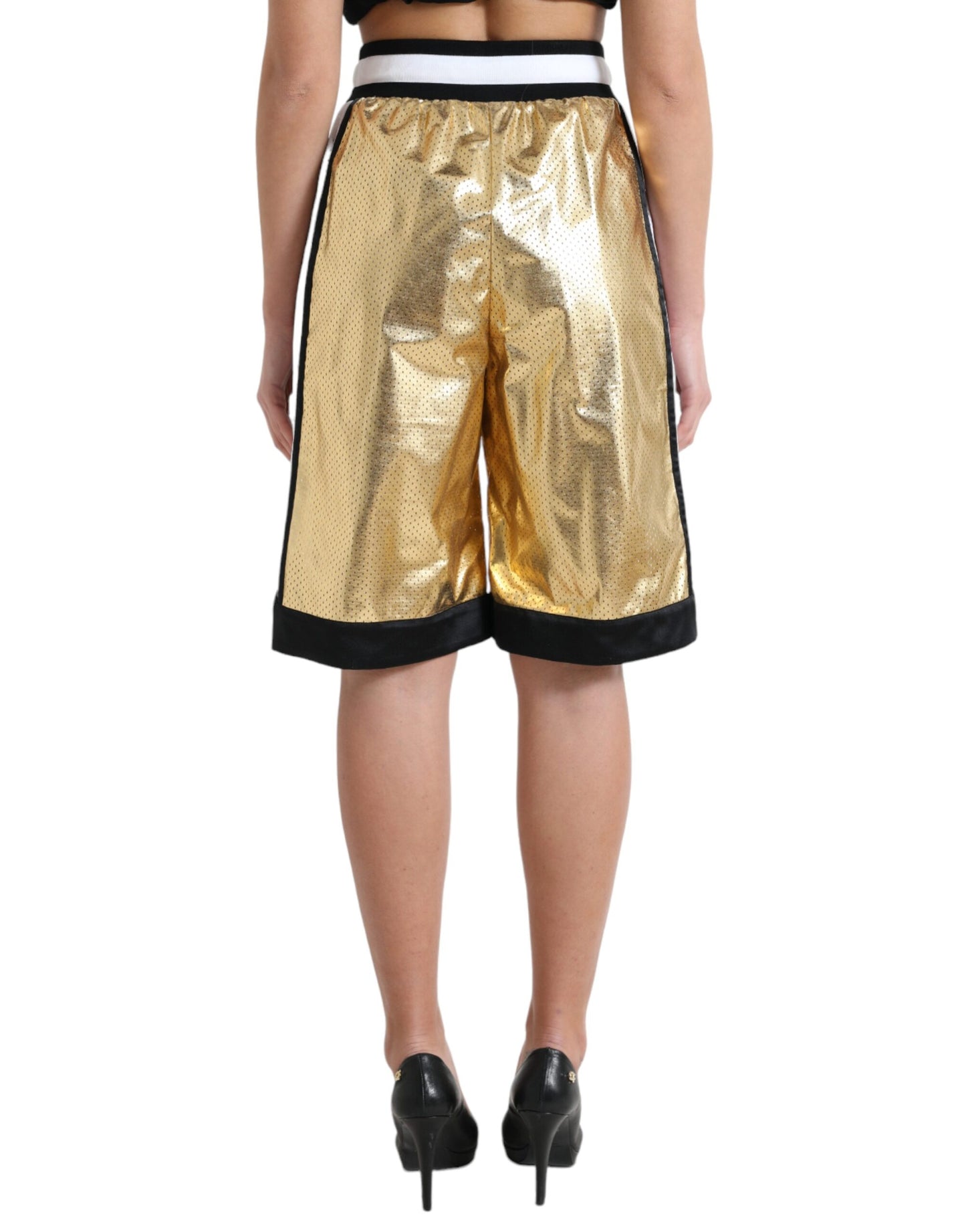 Dolce & Gabbana Elevated Elegance: High Waist Golden Shorts - IT40|S