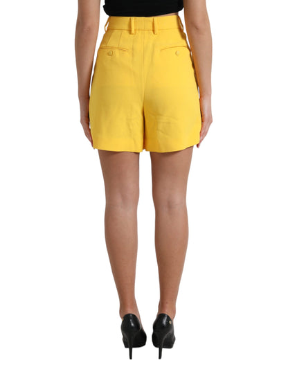 Dolce & Gabbana Elegant High Waist Bermuda Shorts in Sunny Yellow - IT44 | L