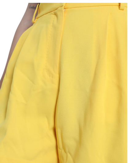 Dolce & Gabbana Elegant High Waist Bermuda Shorts in Sunny Yellow - IT44 | L