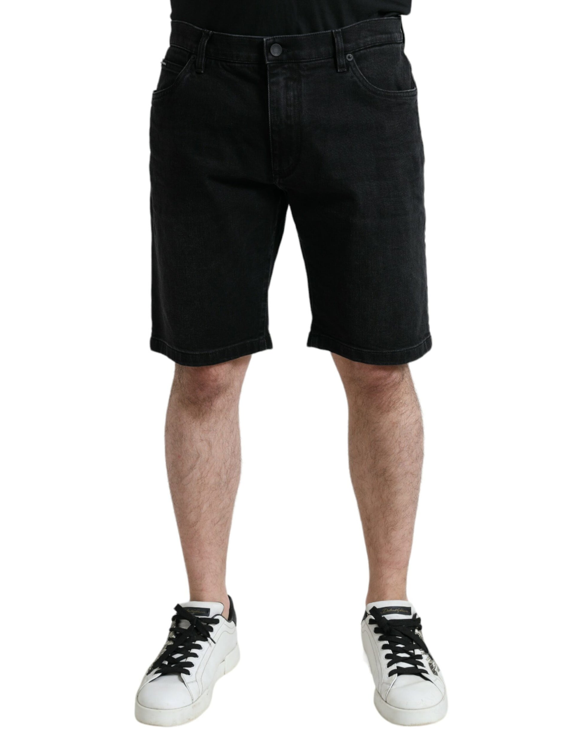 Dolce & Gabbana Chic Black Bermuda Denim Shorts - IT58 | XXL