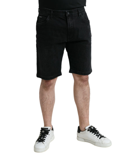 Dolce & Gabbana Chic Black Bermuda Denim Shorts - IT58 | XXL