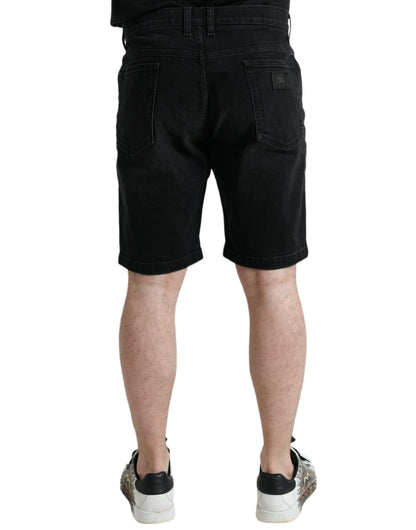 Dolce & Gabbana Chic Black Bermuda Denim Shorts - IT58 | XXL