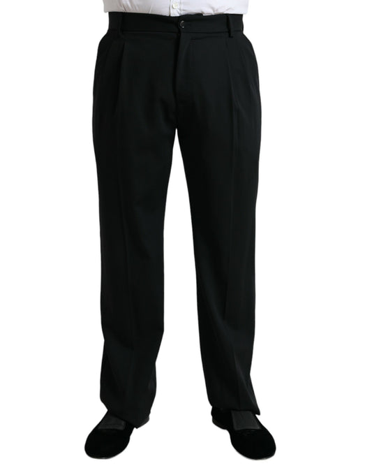 Dolce & Gabbana Elegant Black Wool Dress Pants - IT48 | M