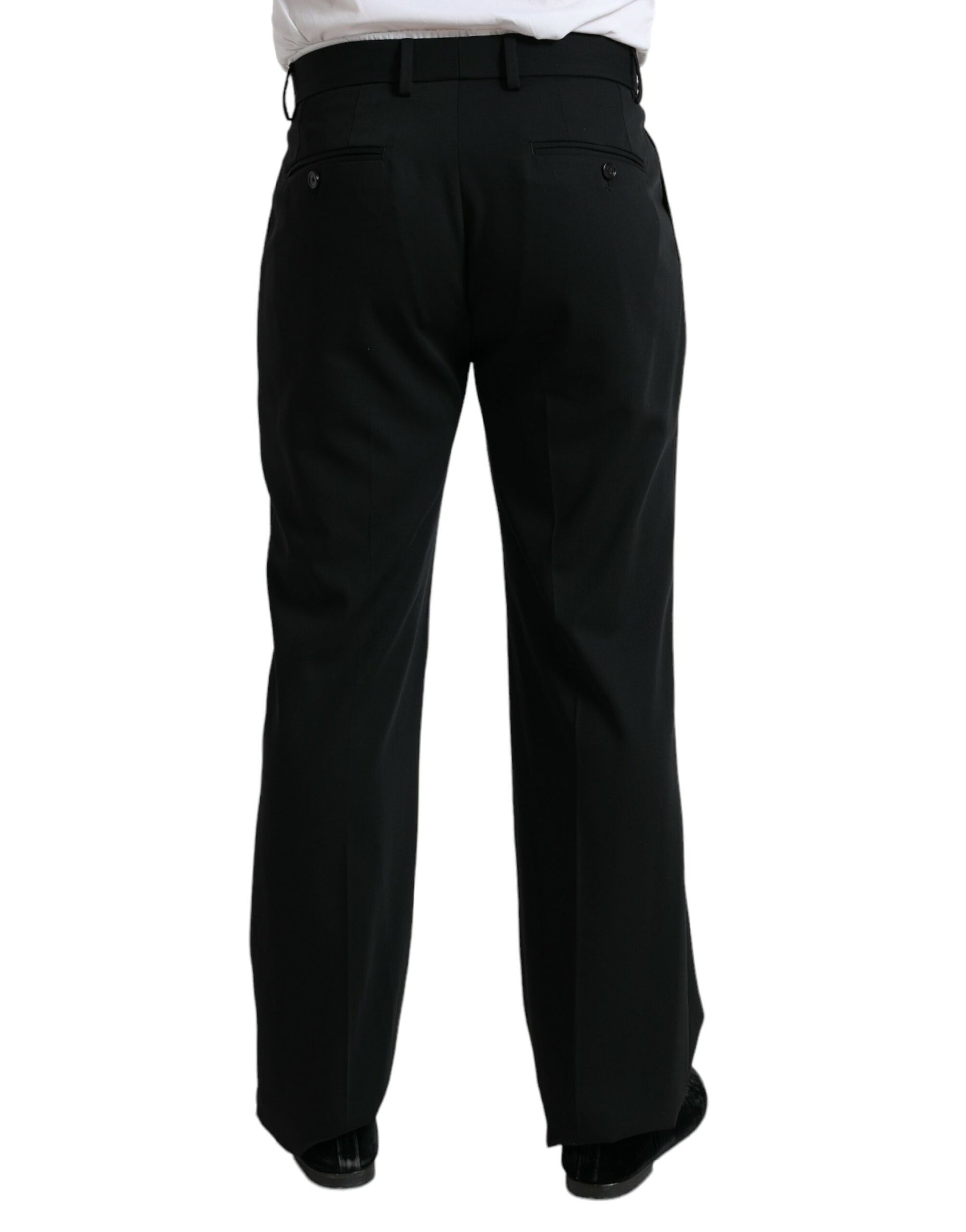 Dolce & Gabbana Elegant Black Wool Dress Pants - IT48 | M