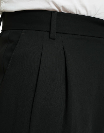 Dolce & Gabbana Elegant Black Wool Dress Pants - IT48 | M