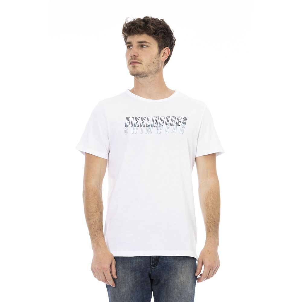 Bikkembergs White Cotton Men T-Shirt