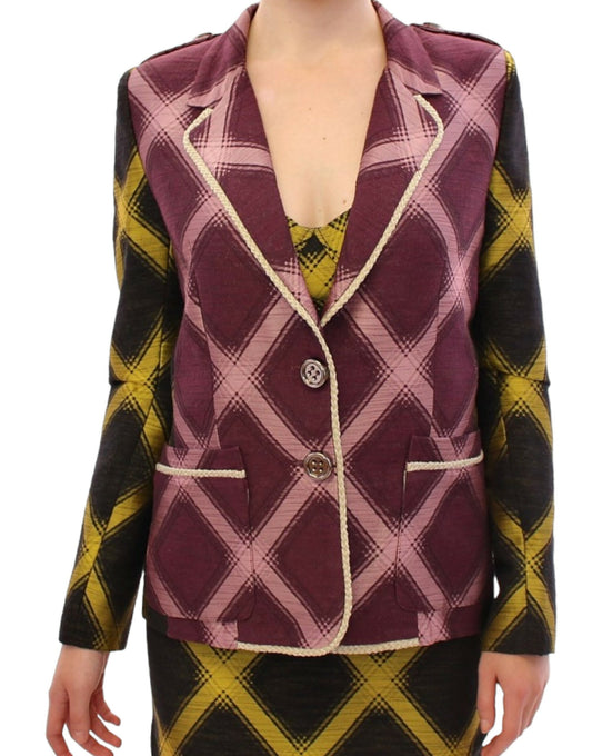 House of Holland Chic Purple Checkered Jacket Blazer - S