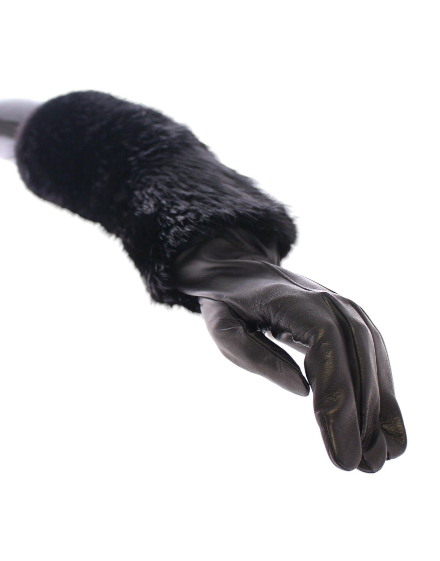 Dolce & Gabbana Elegant Elbow Length Leather Gloves - 7.5 | M